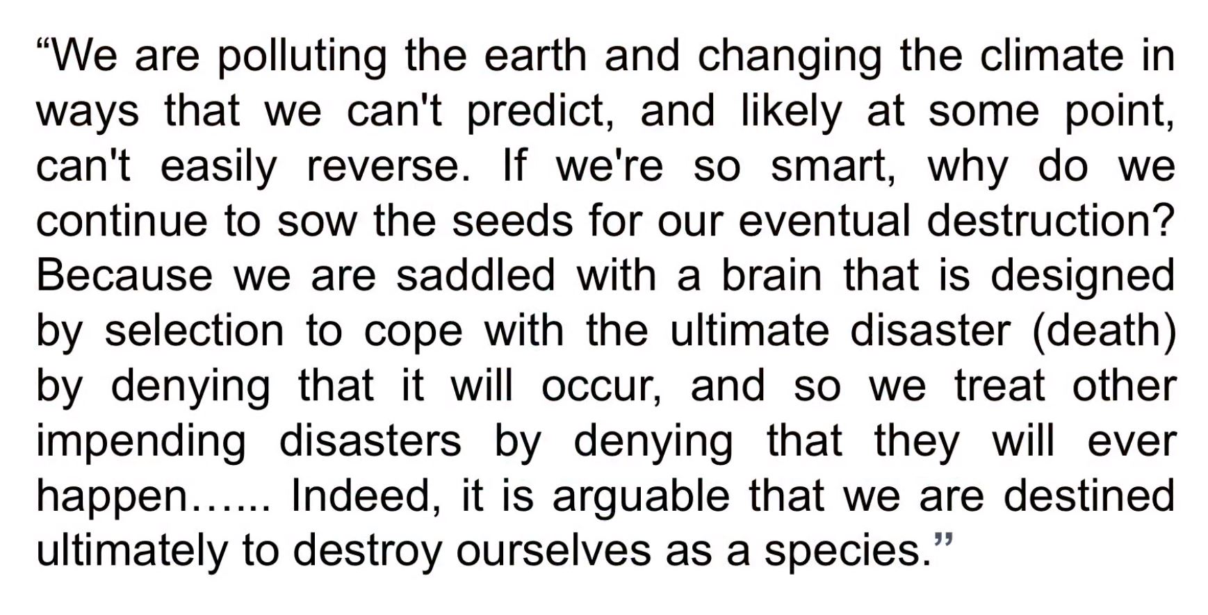 Brower on Denial of Climate Change