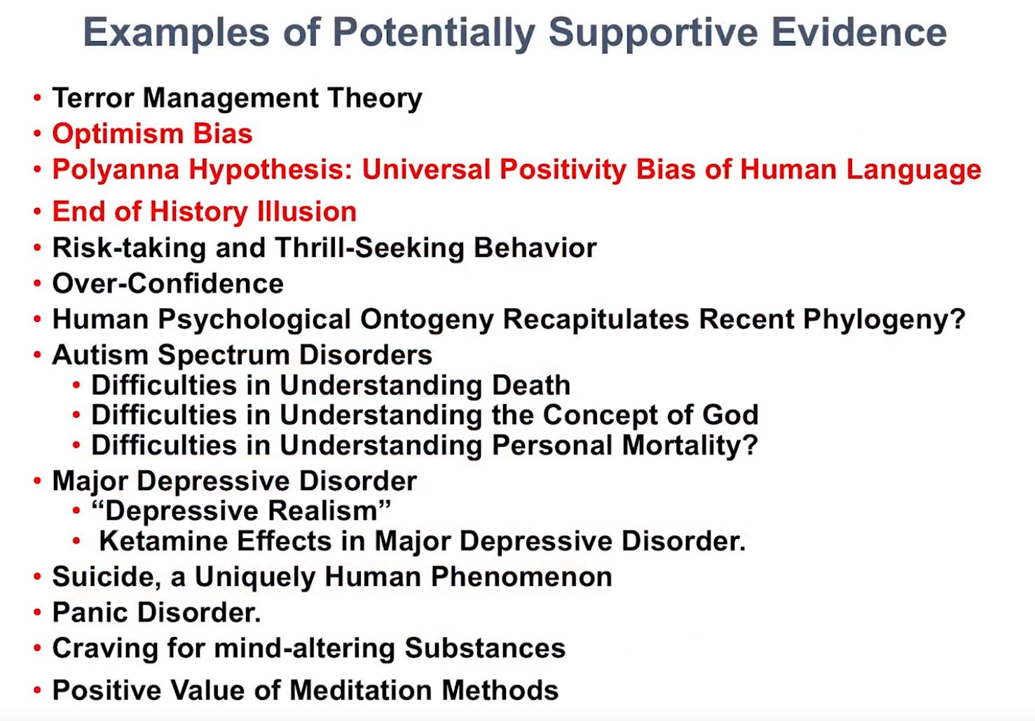 Mortality Salience Incomplete Supression